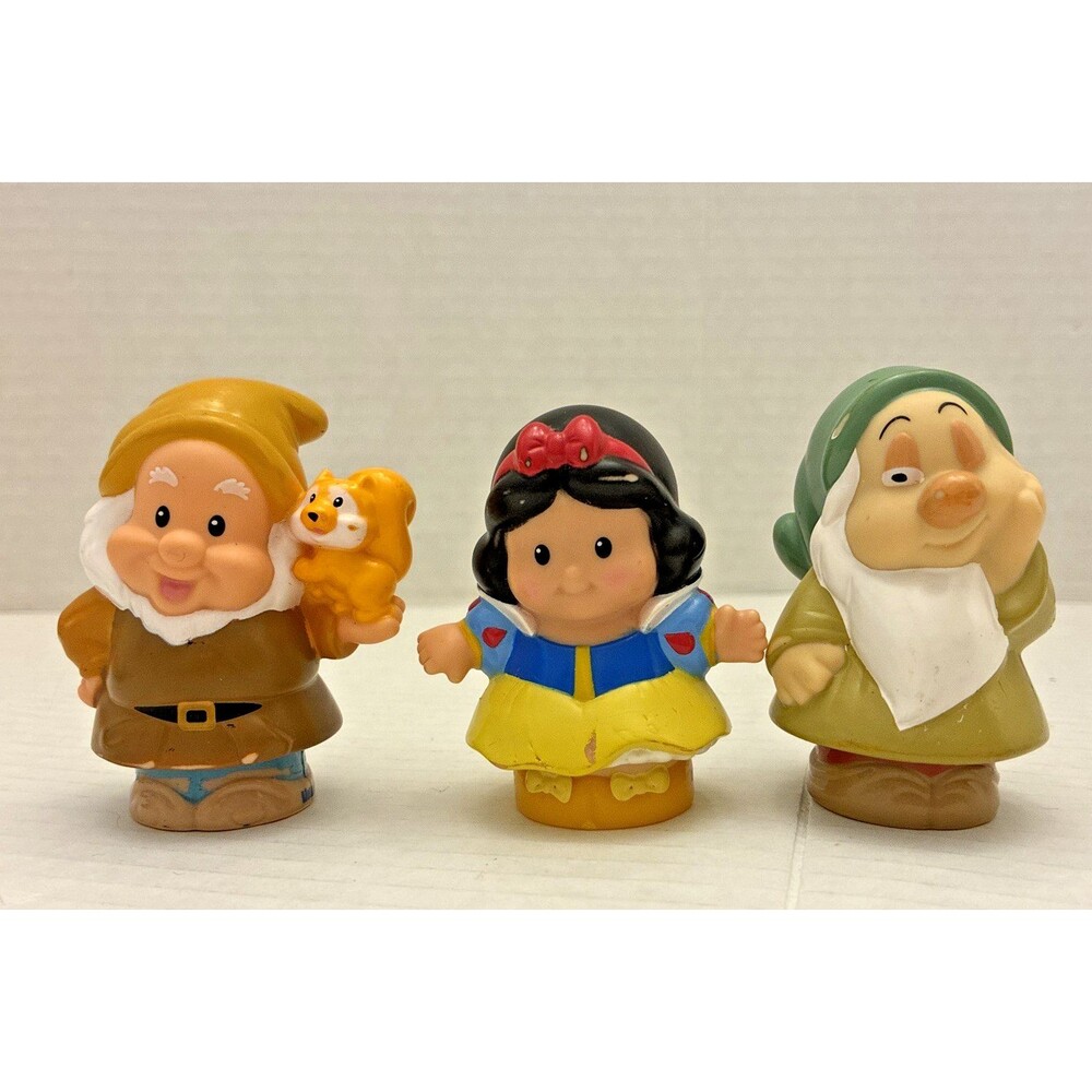 Fisher Price Little People Disney Snow White & Dwarfs Happy & Sleepy Lot Of 3